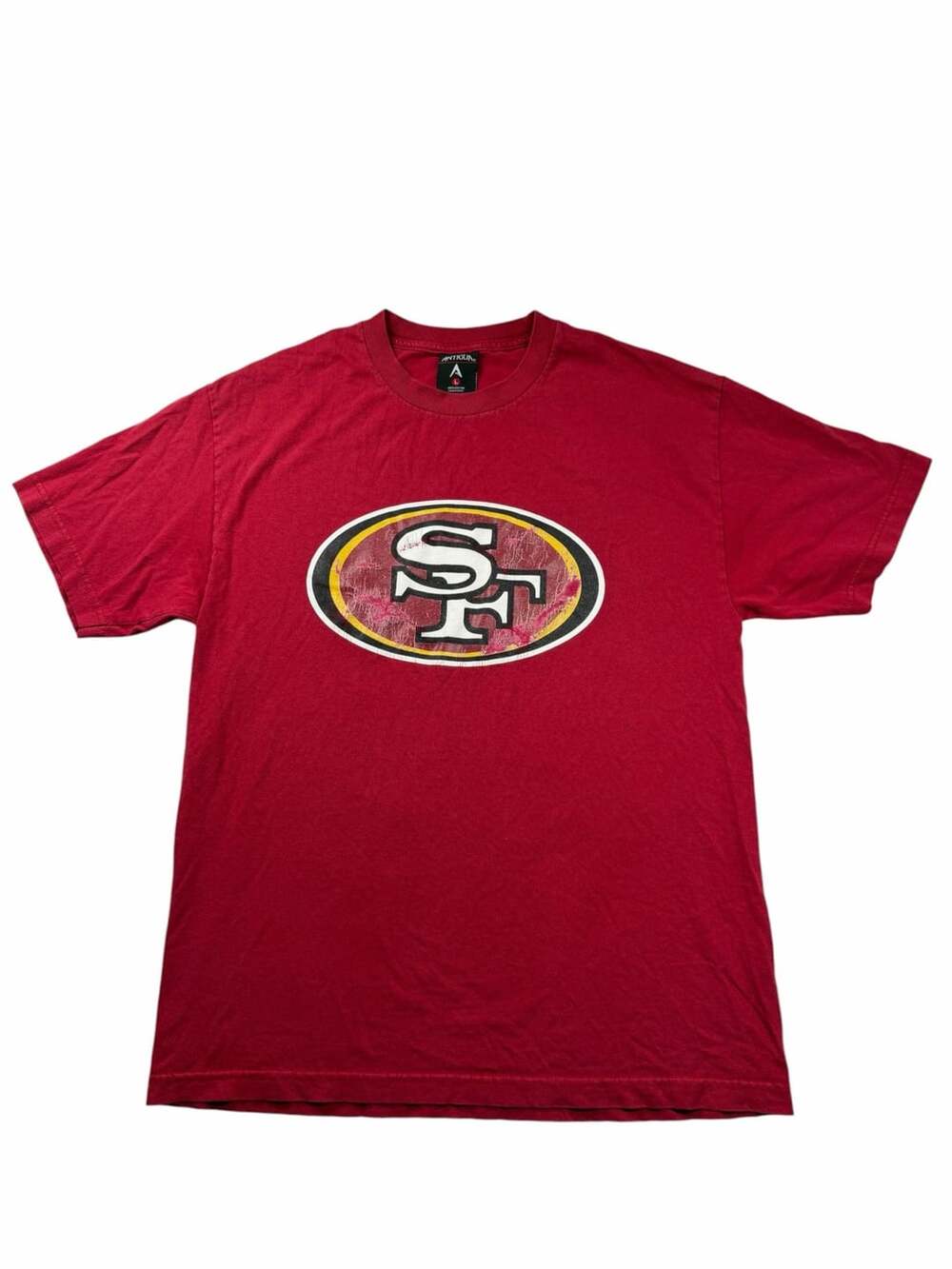 San Francisco 49ers Antigua Distressed Logo T Shirt Red Men’s Large NFL